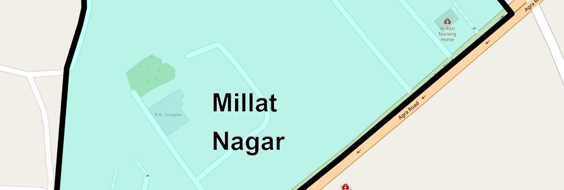 Location Map of Millat Nagar, Thane