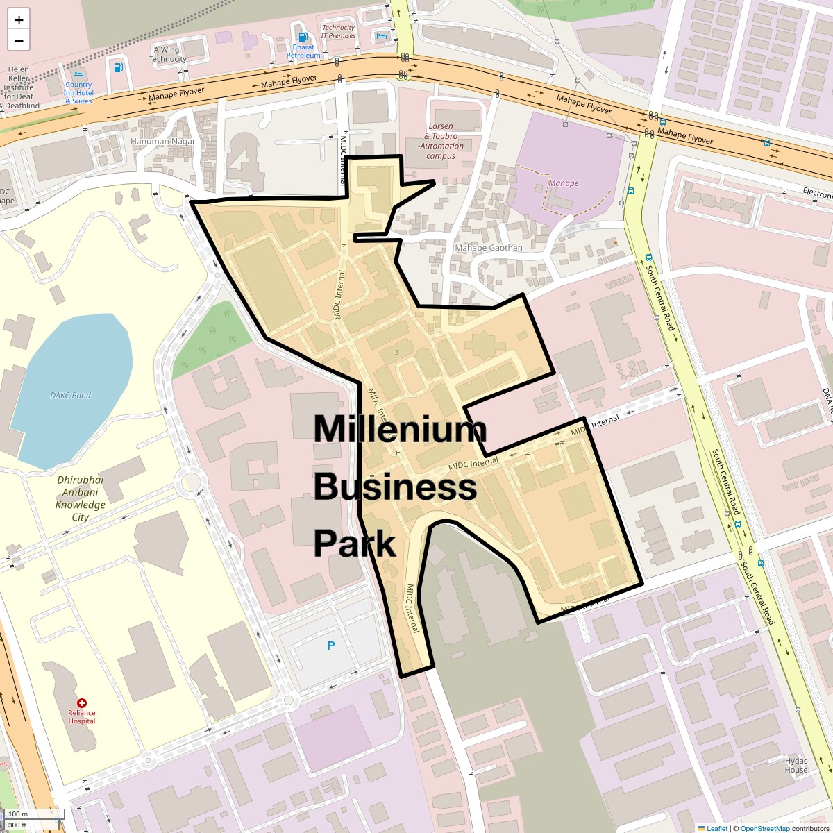 Location Map of Millenium Business Park, Navi Mumbai