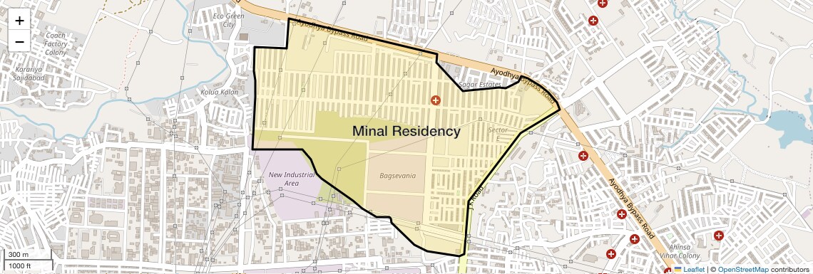 Location Map of Minal Residency, Bhopal