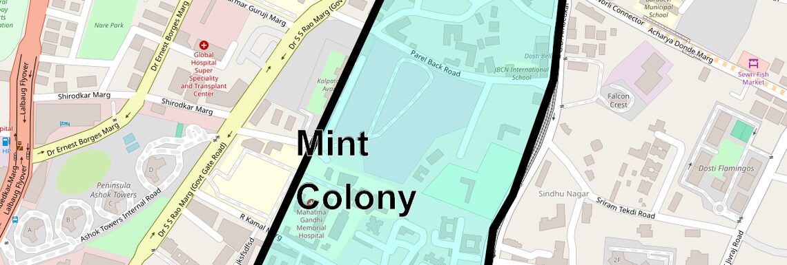 Location Map of Mint Colony, Mumbai
