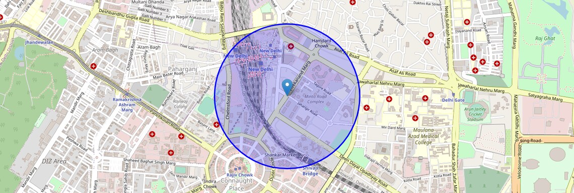 Location Map of Minto Road, Delhi