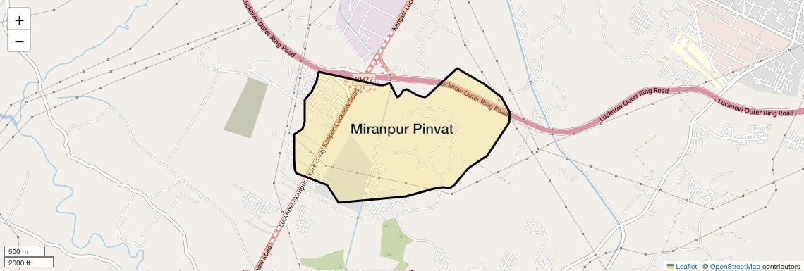 Location Map of Miranpur Pinvat, Lucknow