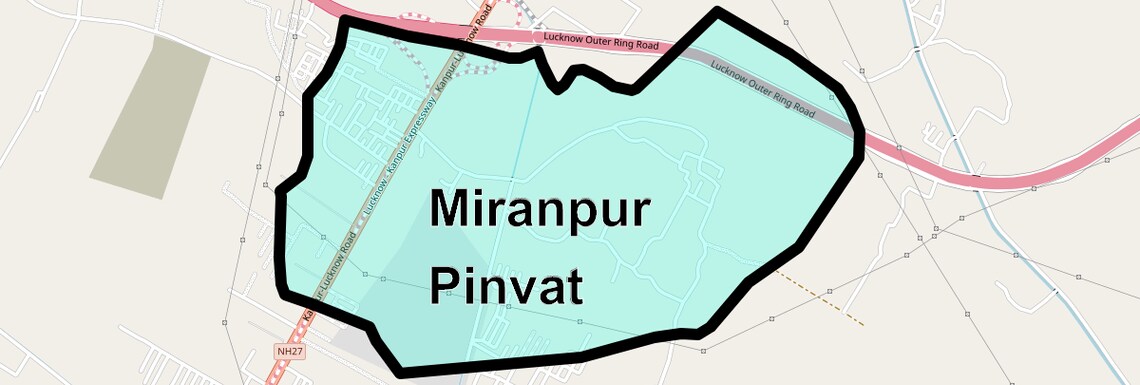 Location Map of Miranpur Pinvat, Lucknow