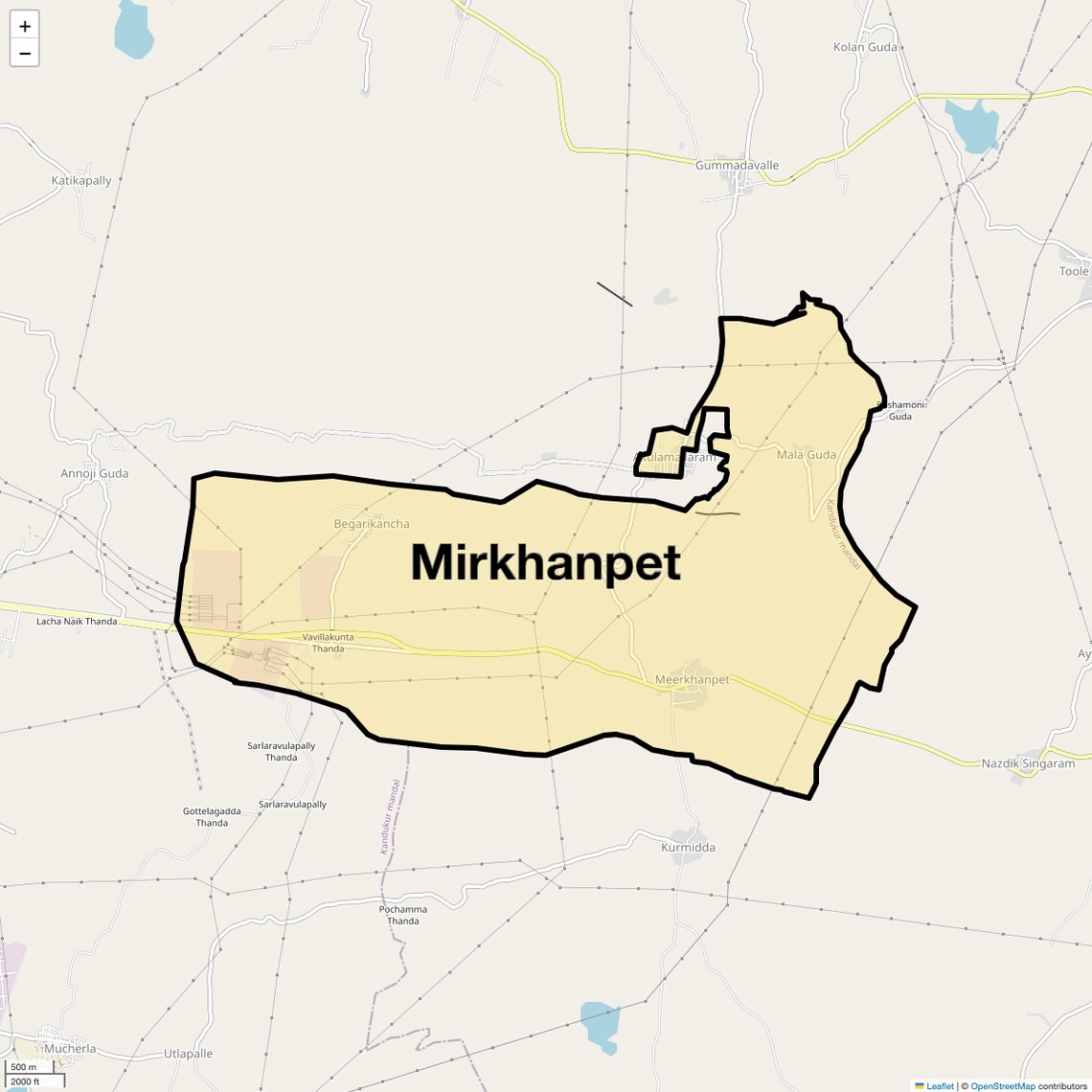 Location Map of Mirkhanpet, Hyderabad