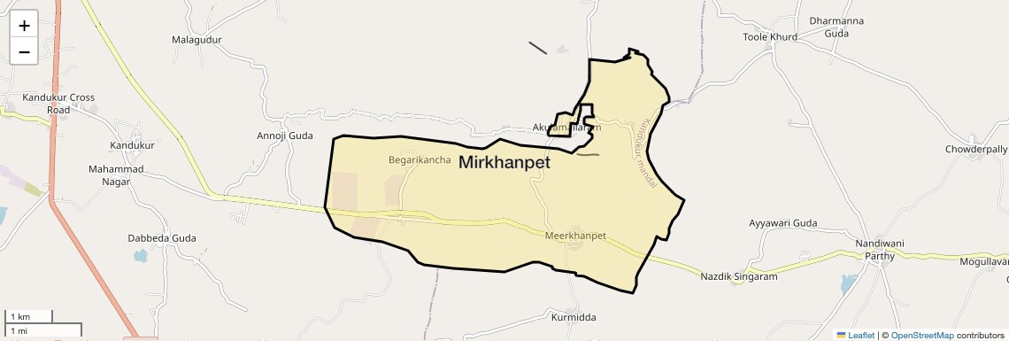Location Map of Mirkhanpet, Hyderabad