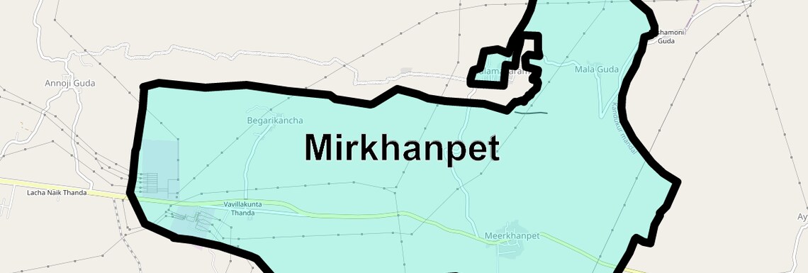 Location Map of Mirkhanpet, Hyderabad