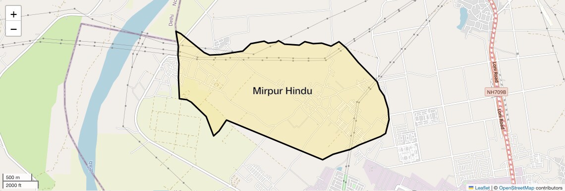 Location Map of Mirpur Hindu, Ghaziabad