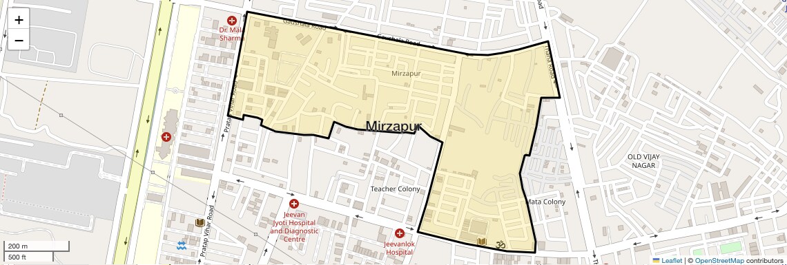 Location Map of Mirzapur, Ghaziabad