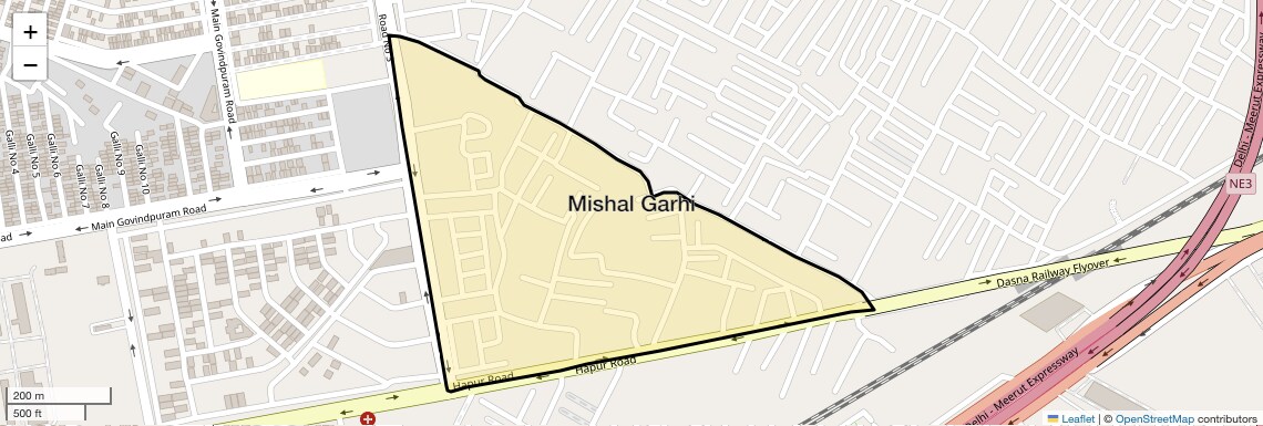 Location Map of Mishal Garhi, Ghaziabad