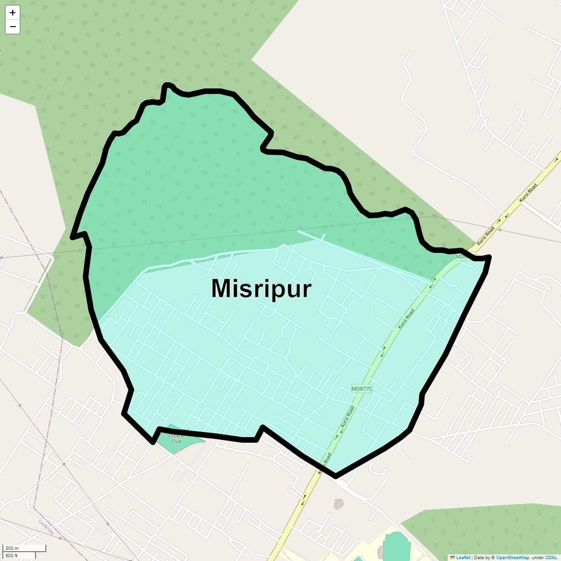 Location Map of Misripur, Lucknow