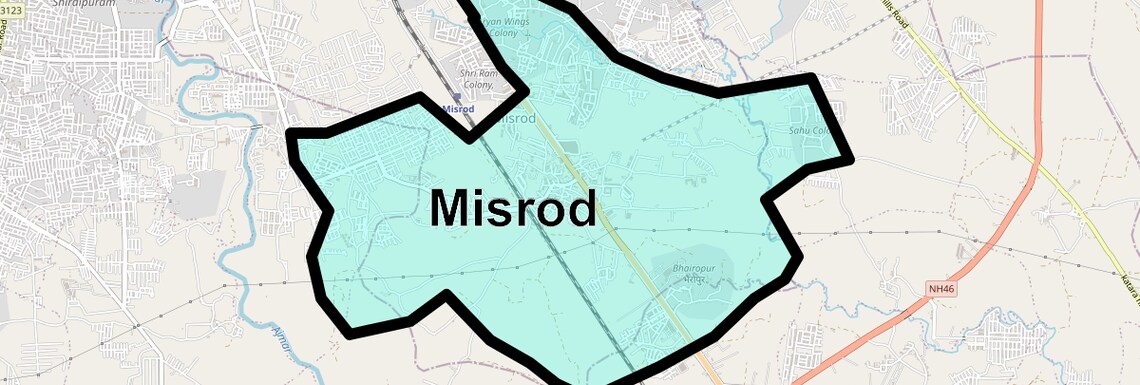 Location Map of Misrod, Bhopal