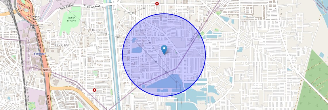 Location Map of Mithapur, Delhi