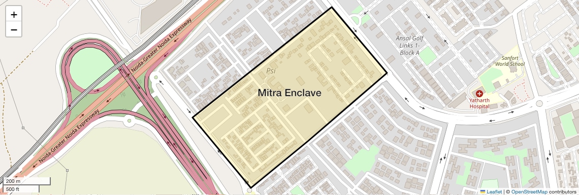 Location Map of Mitra Enclave, Greater Noida