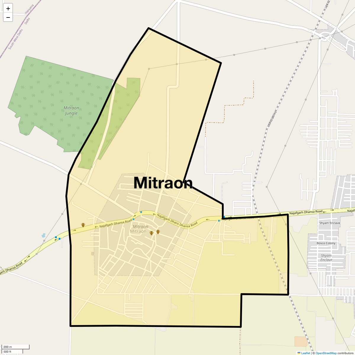 Location Map of Mitraon, Delhi
