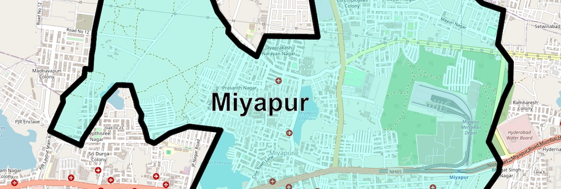 Location Map of Miyapur, Hyderabad