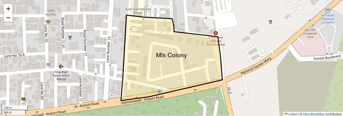 Location Map of Mls Colony, Pune