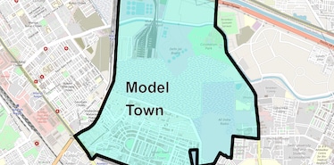 Location Map of Model Town, Delhi