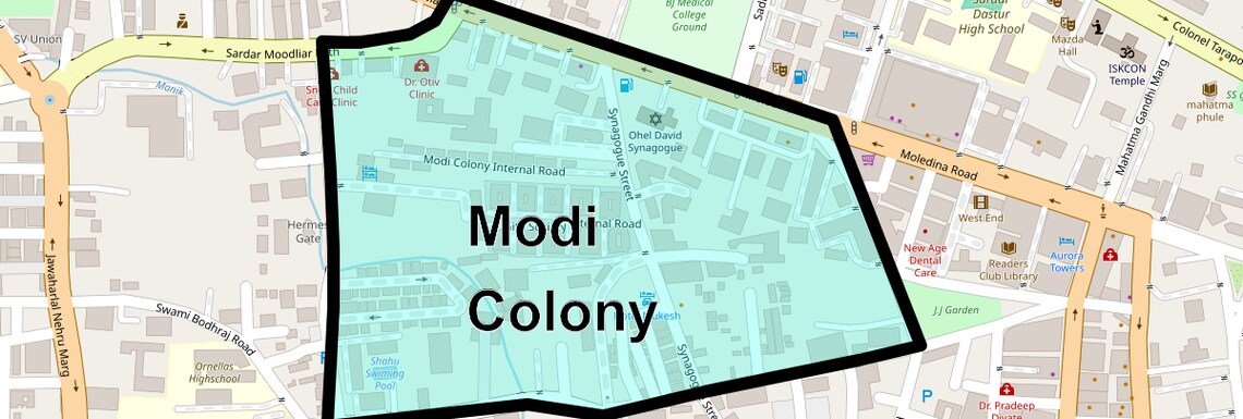 Location Map of Modi Colony, Pune