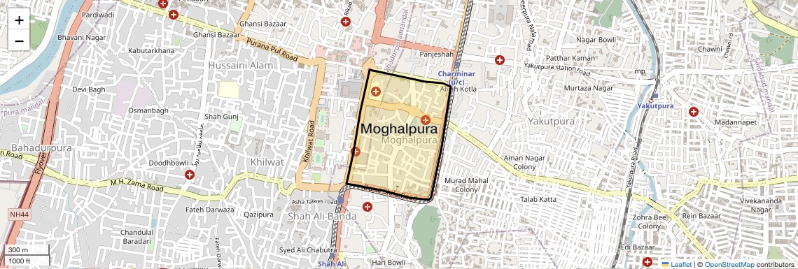 Location Map of Moghalpura, Hyderabad