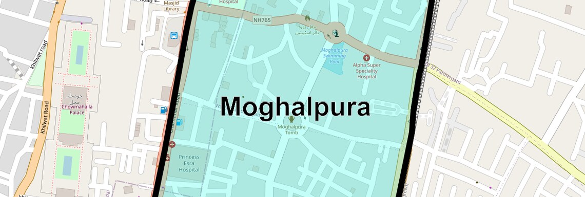 Location Map of Moghalpura, Hyderabad
