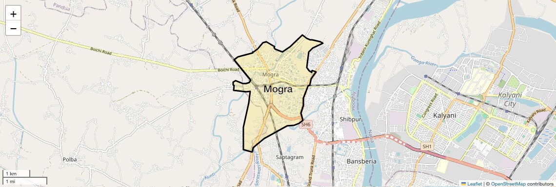 Location Map of Mogra, Kolkata