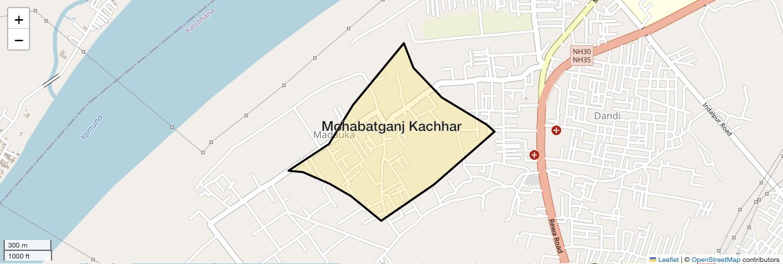 Location Map of Mohabatganj Kachhar, Allahabad
