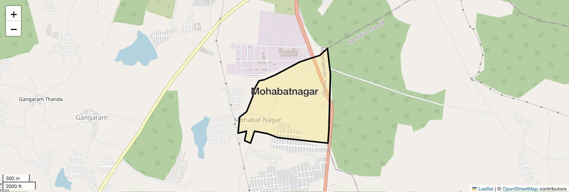 Location Map of Mohabatnagar, Hyderabad