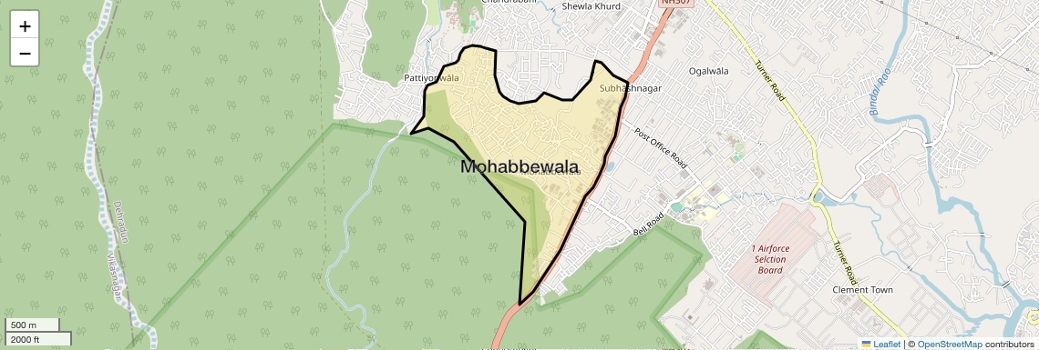 Location Map of Mohabbewala, Dehradun