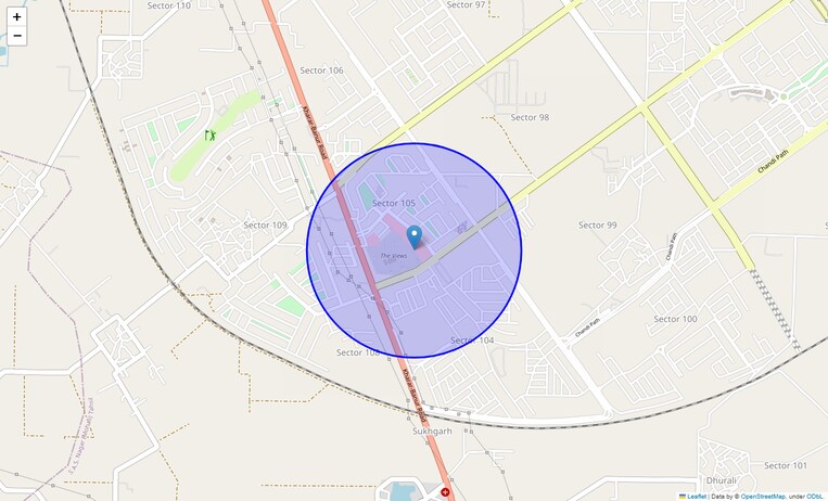 Location Map of Mohali Sector 109