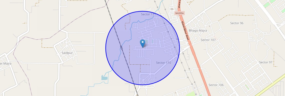 Location Map of Mohali Sector 110, Chandigarh