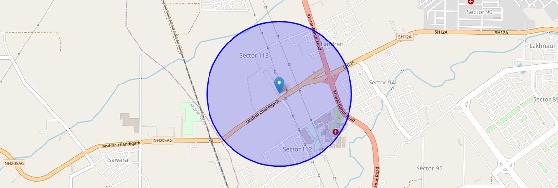Location Map of Mohali Sector 113, Chandigarh