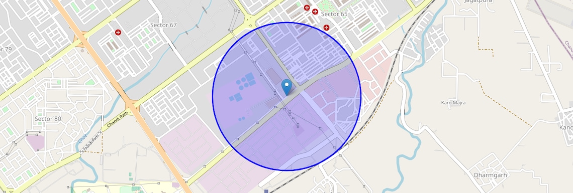 Location Map of Mohali Sector 66, Chandigarh