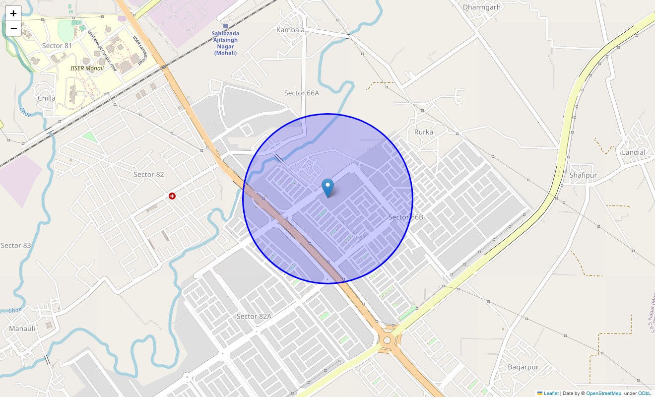 Mohali Sector 66B Map