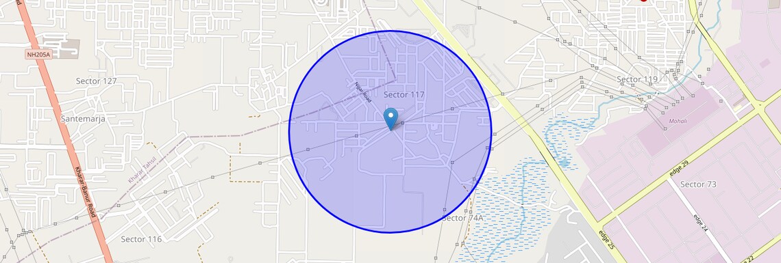 Location Map of Mohali Sector 74a, Chandigarh