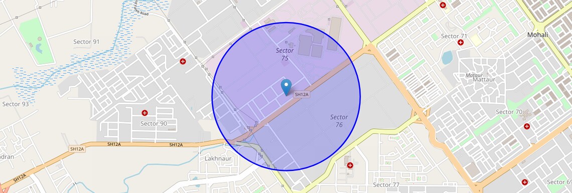 Location Map of Mohali Sector 75, Chandigarh