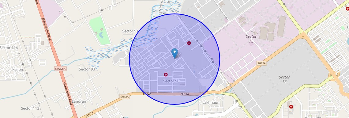 Location Map of Mohali Sector 91, Chandigarh