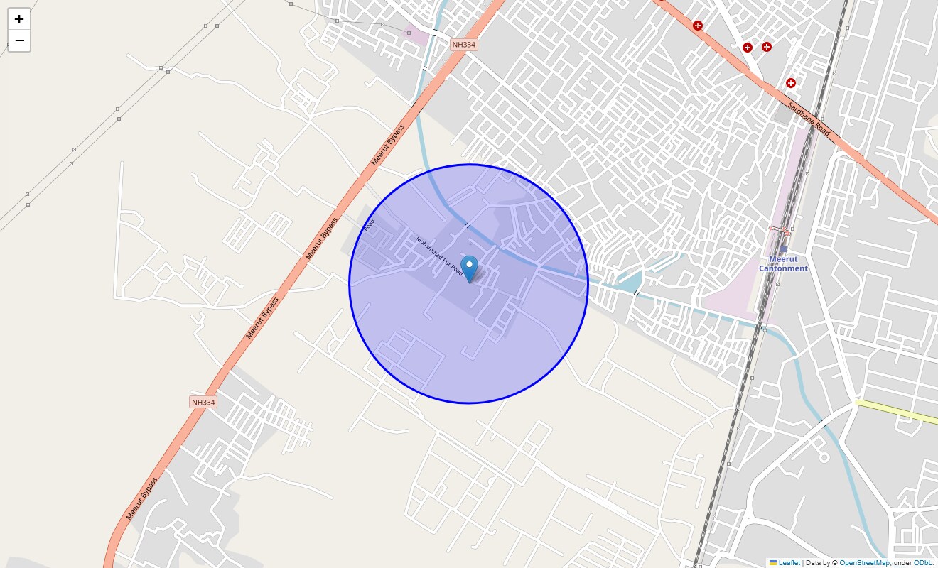 Location Map of Mohammadpur, Meerut