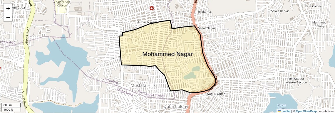Location Map of Mohammed Nagar, Hyderabad