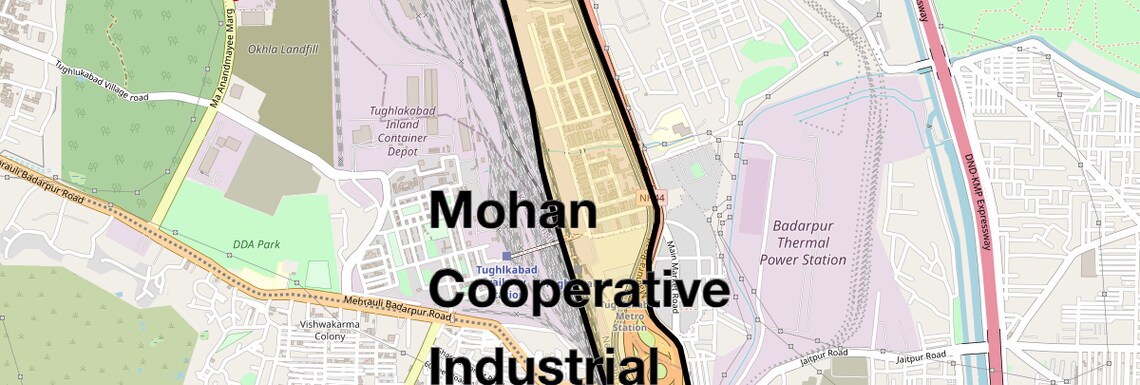 Location Map of Mohan Cooperative Industrial Estate, Delhi