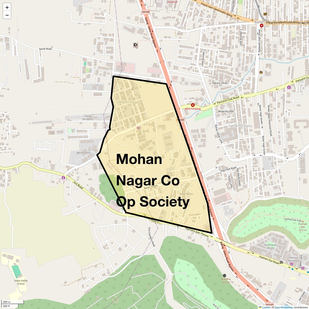 Location Map of Mohan Nagar Co Op Society, Pune