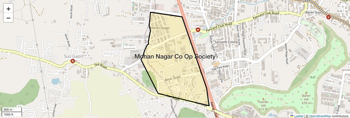 Location Map of Mohan Nagar Co Op Society, Pune