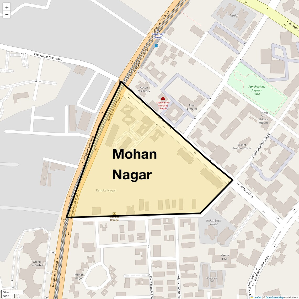 Location Map of Mohan Nagar, Mumbai