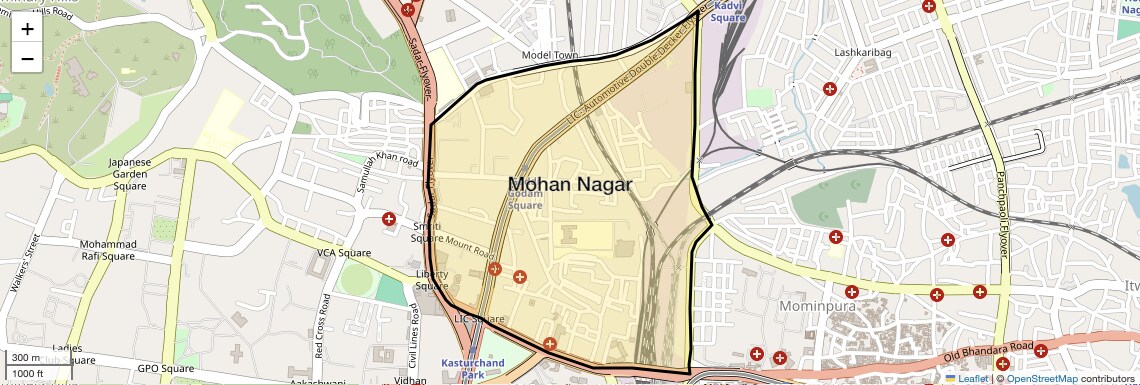 Location Map of Mohan Nagar, Nagpur