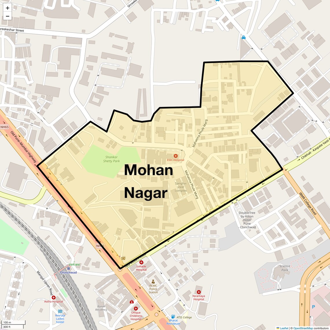 Location Map of Mohan Nagar, Pune