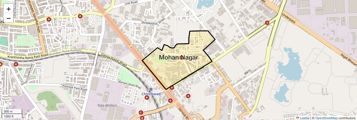 Location Map of Mohan Nagar, Pune