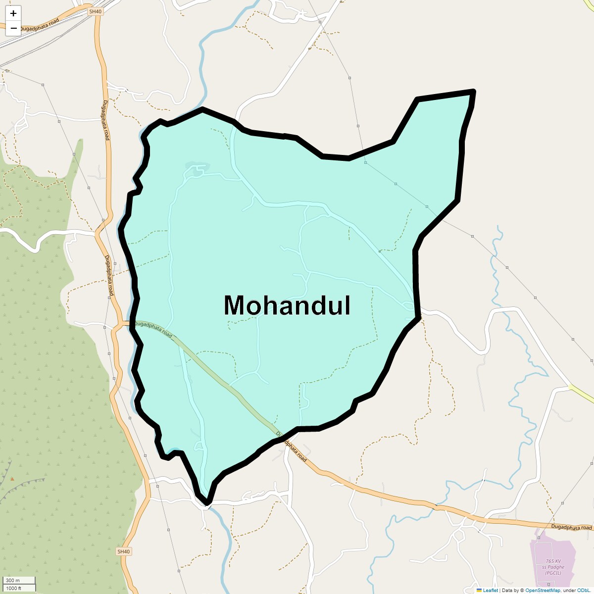 Location Map of Mohandul, Thane