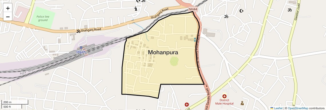 Location Map of Mohanpura, Agra