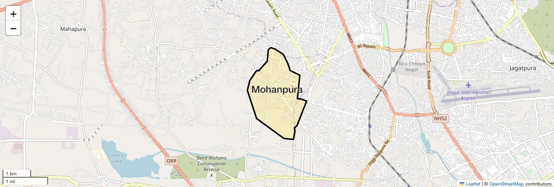 Location Map of Mohanpura, Jaipur