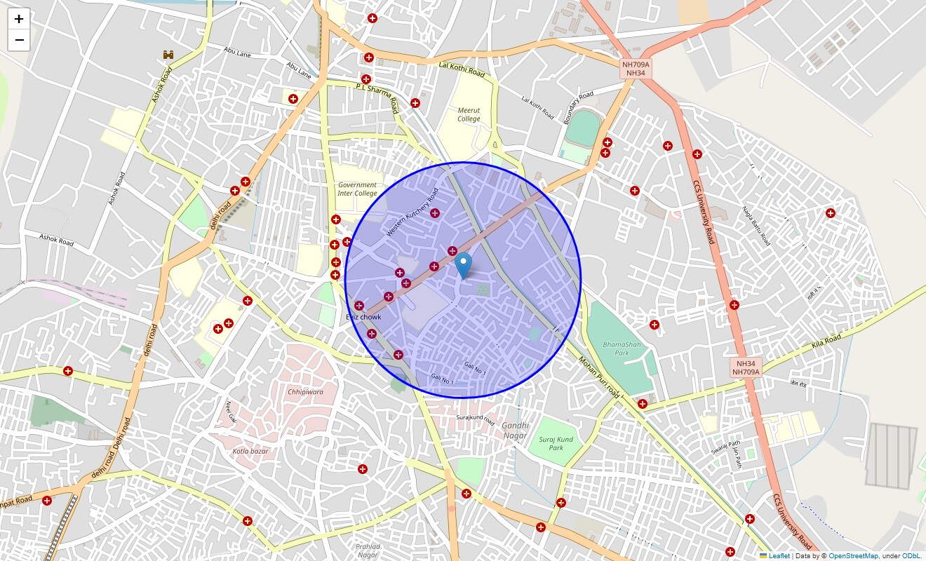 Location Map of Mohanpuri, Meerut