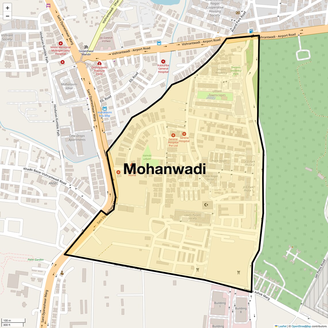 Location Map of Mohanwadi, Pune